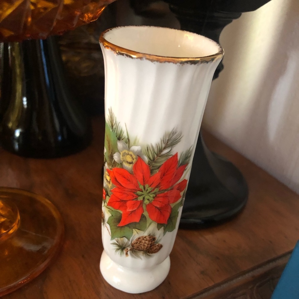 Vintage Bone China Christmas Vase